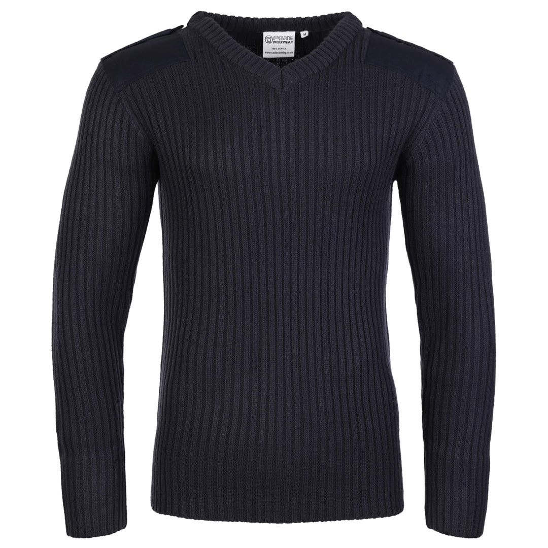 Castle Clothing V – Hals Combat Jumper, blau, 120V Marineblau M, Marineblau M