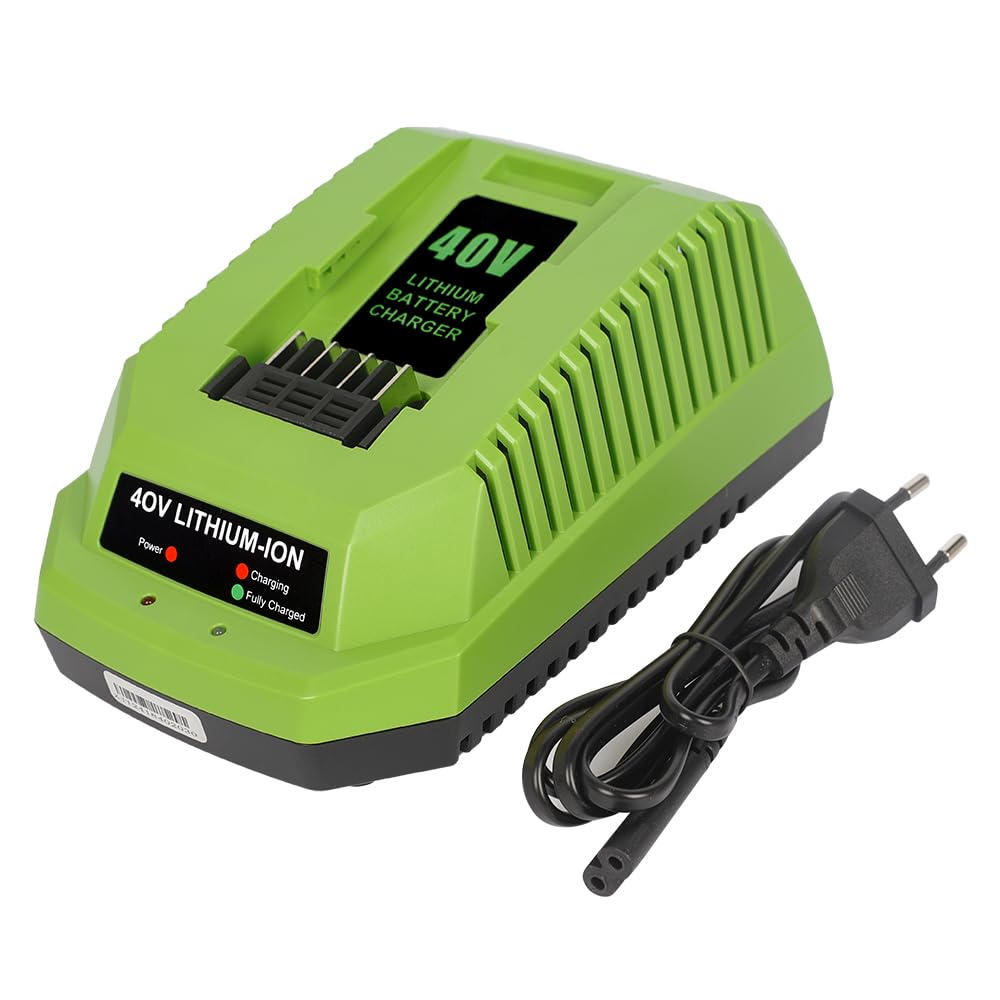 Ersatz-Akku-Ladegerät 40V 2A kompatibel mit Greenworks 40V Batterie Lithium Ionen 29482 29962 29472