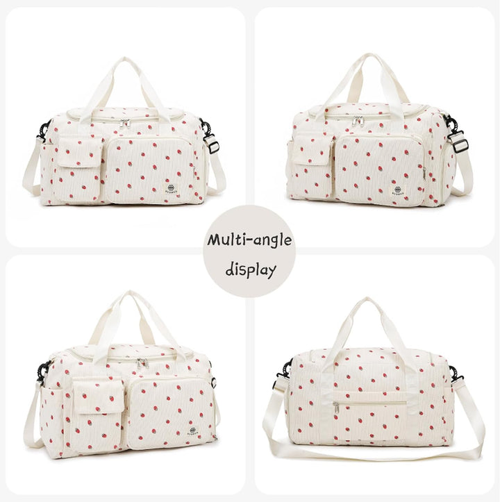 Reisetasche Damen, Sporttasche Damen mit Schuhfach, Nassfach and Kleine Geldbörse, Cord Schwimmtasch