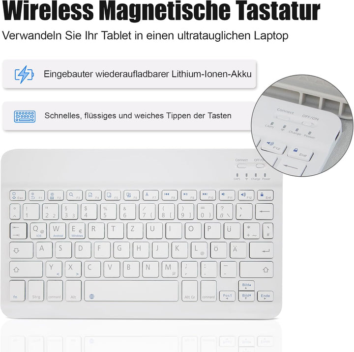 Samsung Galaxy Tab A9+ Hülle mit Tastatur - Galaxy Tab A9 Plus Hülle mit Tastatur, (Deutsches) Tasta