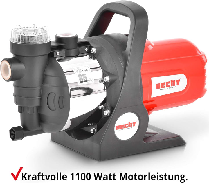 HECHT Kreiselpumpe – leistungsstarke Wasserpumpe mit 1100 Watt (230V), max. 4,5 bar Druck, 4600 l/h