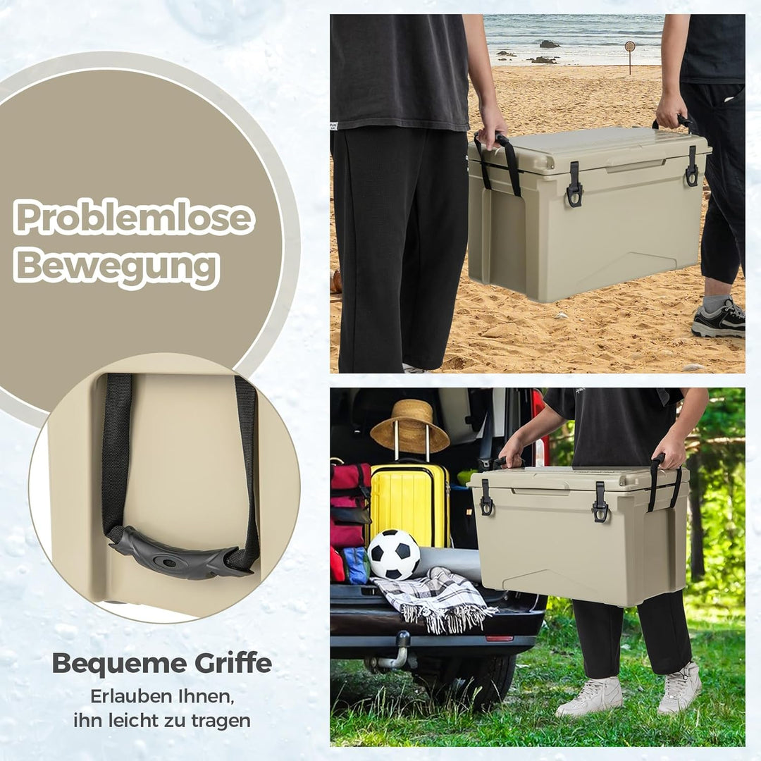 COSTWAY 47L Isolierbox Kühlbox tragbar, Wärmebehälter mit Flaschenöffner und Abflusssystem, Thermobo