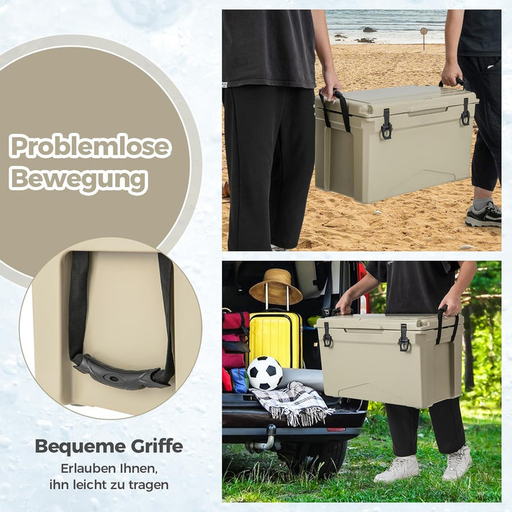 COSTWAY 47L Isolierbox Kühlbox tragbar, Wärmebehälter mit Flaschenöffner und Abflusssystem, Thermobo