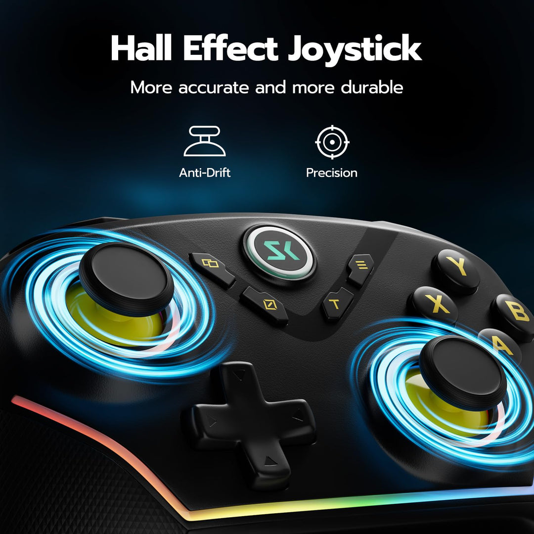 CHENGDAO 2,4G kabelloser Controller für PC/Windows/Switch/OLED/Lite/Android, Gamepad mit Hall-Effekt