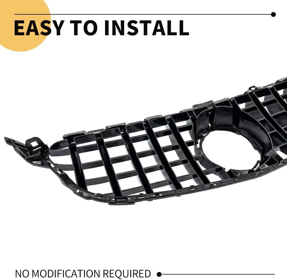 W205 Kühlergrill, GTR GT Style Frontgrill für Mercedes C-class C180 C200 C250 C300 C350 C400 2019 20
