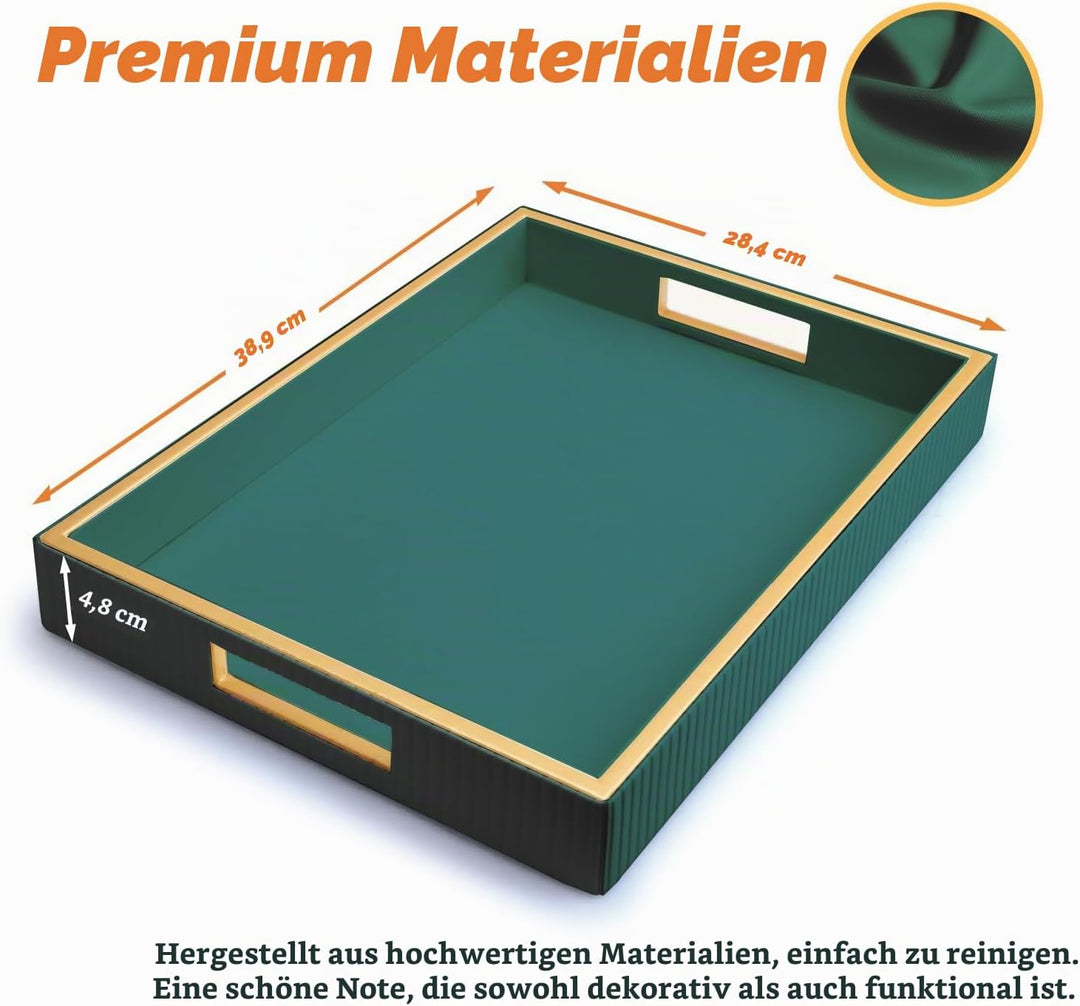 SANZIE Ledertablett, Schreibtisch-Aufbewahrung, Organizer, Premium-Serviertablett, dekoratives Table