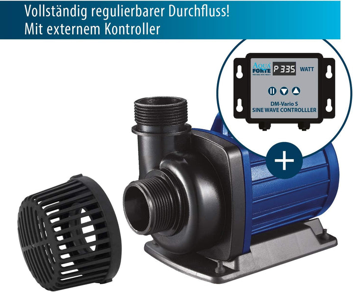 AquaForte Filter-/Teichpumpe DM-30.000 Vario S, 115-335W, Förderhöhe 9,5m, regelbar mit externem Con