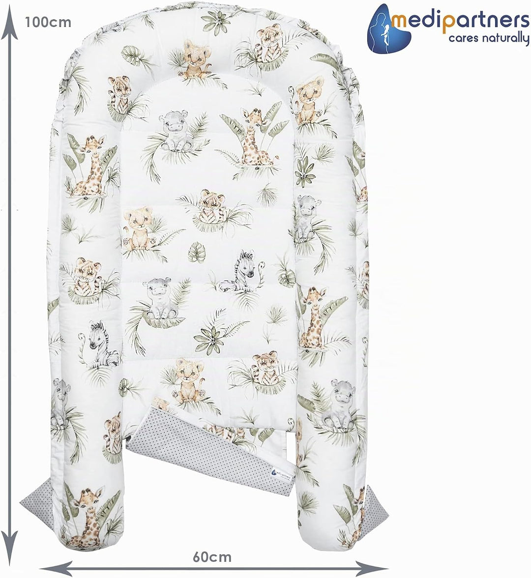 Medi Partners Babynest Kuschelnest Babynestchen 100% Baumwolle Nestchen Reisebett für Babys Säugling