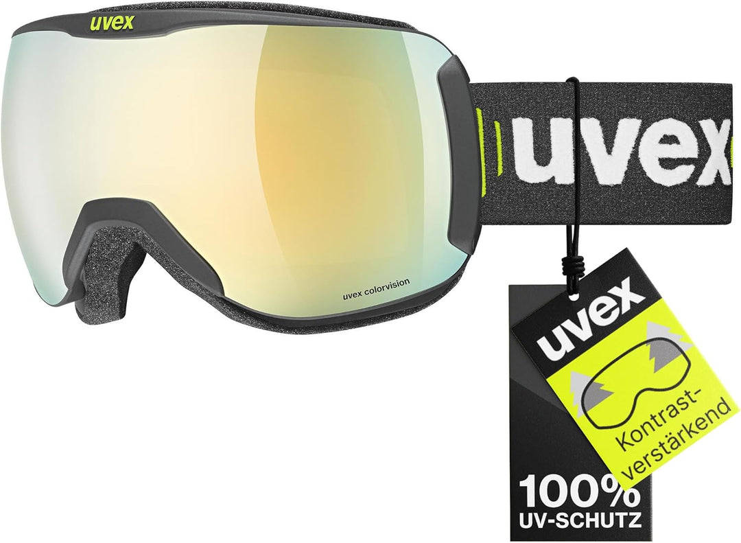 uvex Unisex Downhill 2100 Cv Skibrille (1er Pack) Einheitsgrösse black mat/gold-green, Einheitsgröss