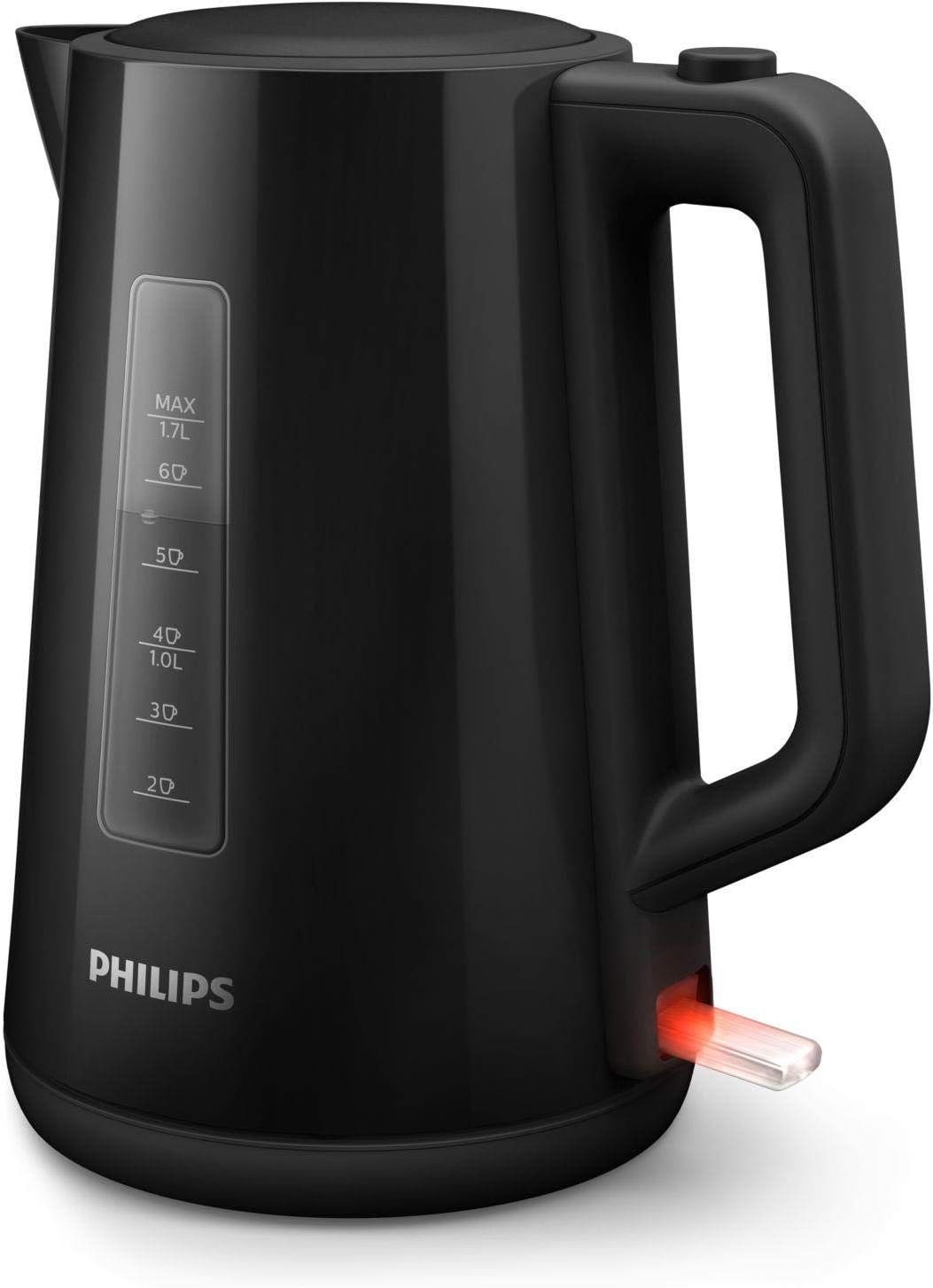 Philips HD9318/20 Wasserkocher Serie 3000, 1,7l, Federdeckel, LED-Anzeige, schwarz & HD2581/90 Toast