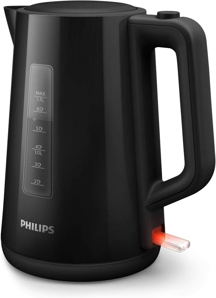 Philips HD9318/20 Wasserkocher Serie 3000, 1,7l, Federdeckel, LED-Anzeige, schwarz & HD2581/90 Toast