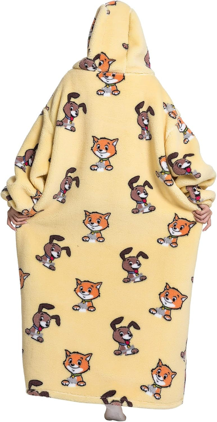 Verlängert Übergrosse Hoodie Decke,Decken Hoodie Damen mit Tasche und Kapuze,Superweiche und Warme K