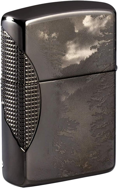 Zippo Wolf Feuerzeuge Armor Black Ice Wolf Moon Design, Armor Black Ice Wolf Moon Design