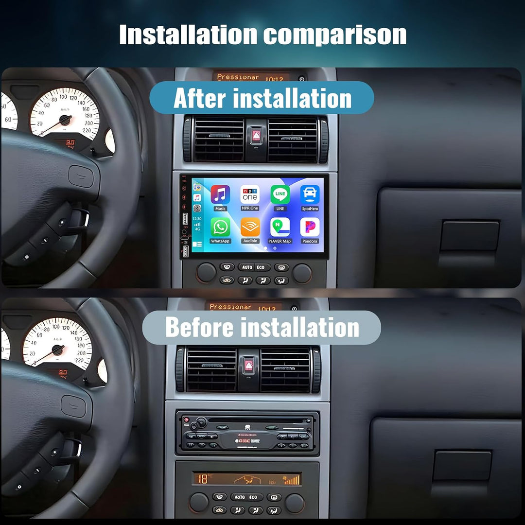 CAMECHO 7 Zoll HD Touchscreen Autoradio mit Drahtlos CarPlay Android Auto,1 Din Carplay Radio mit Bl