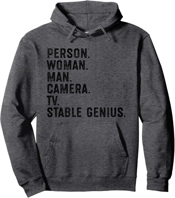 Person Frau Mann Kamera Tv Stall Genie Lustig Anti Trump Pullover Hoodie
