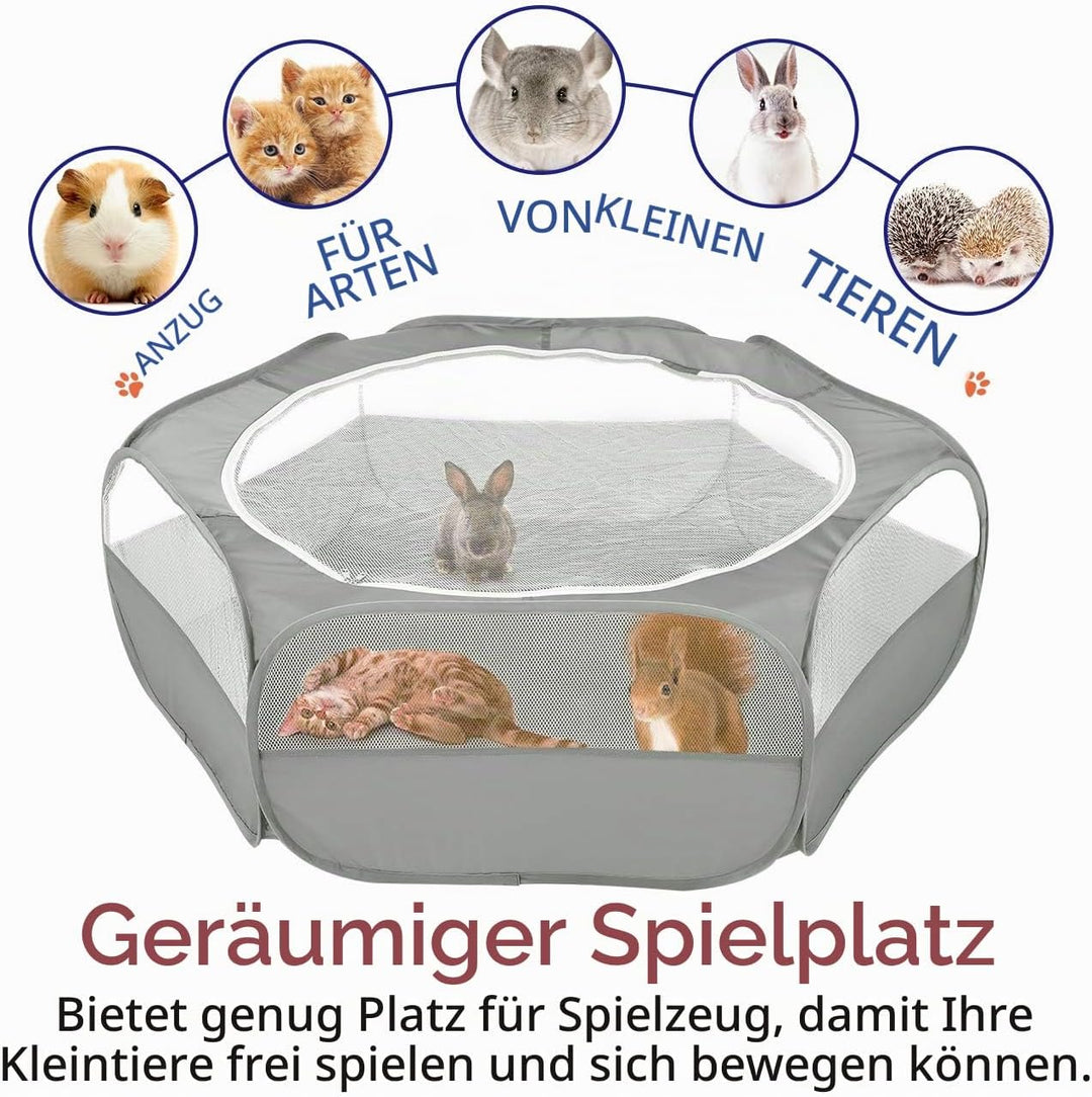 Pawaboo Kleintiere Freigehege, Wasserdicht Faltbar Kaninchen Freilaufgehege für Hasen Hühner Kätzche