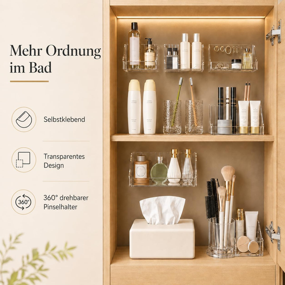 RMAN 6 Stücke Spiegelschrank Organizer Kunststoff Make up Organizer für Bathroom Schminktisch Deskto