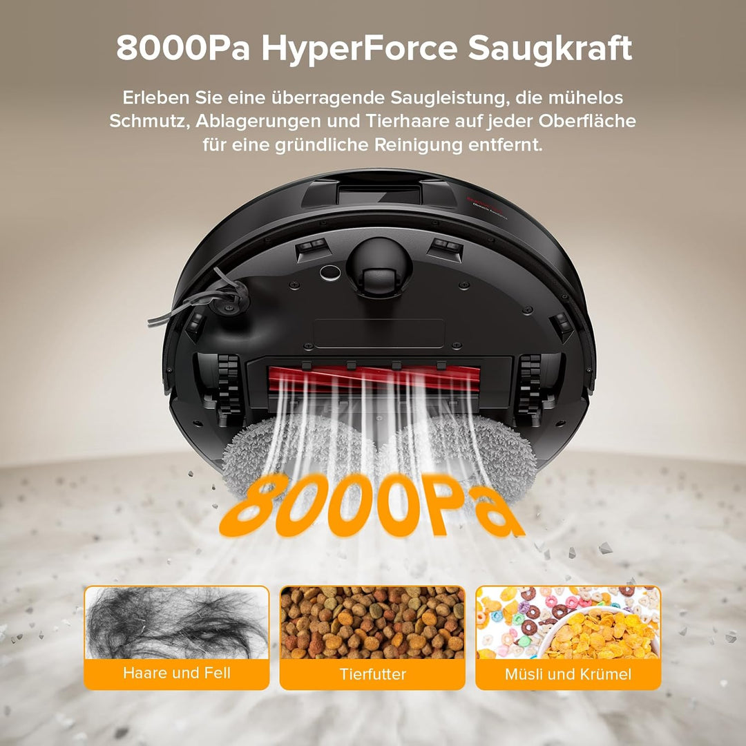 roborock Qrevo Serie Saugroboter mit Wischfunktion, 8000Pa Saugkraft(verbessert von Qrevo S), Anti-V