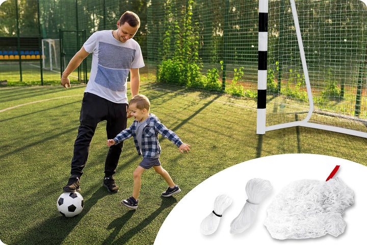 Neo-Sport Fussballnetz - Fussballtornetz Tornetz - Robust - Ersatznetz - 215 x 150 x 90 cm 180x120x6