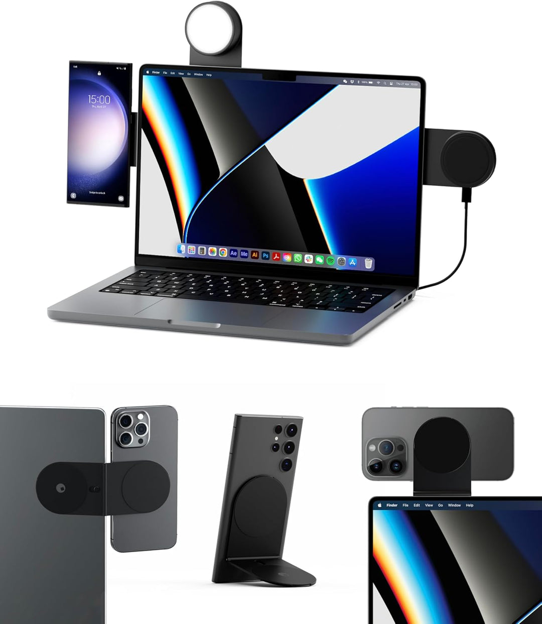 Rolling Square Edge Pro Full Kit – Magnetische Handyhalterung, Universelles Kabelloses Magnetisches