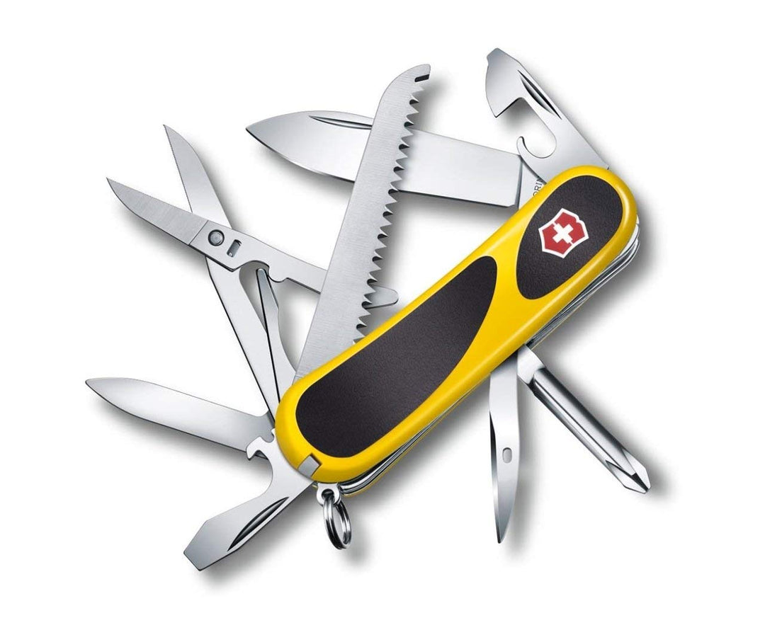 Victorinox Taschenmesser Evolution 18 (15 Funktionen, Ergonomisch, Klinge, Nagelfeile) Gelb/Schwarz,