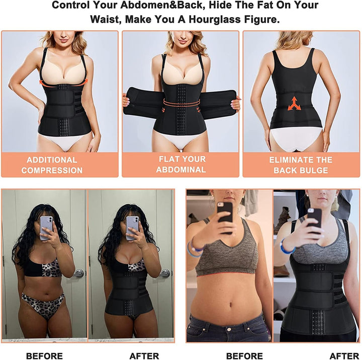 KUMAYES Bauchweggürtel Damen Fitnessgürtel Schwitzgürtel Sport Waist Trainer Korsett Bauchweg Taille