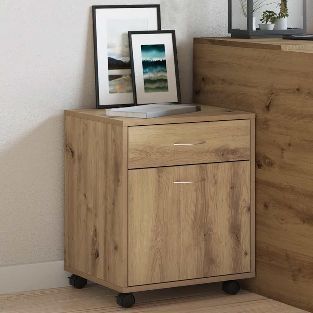 vidaXL Rollcontainer, Aktenschrank mit Stauraum, Rollschrank für Büro Arbeitszimmer, Bürocontainer B