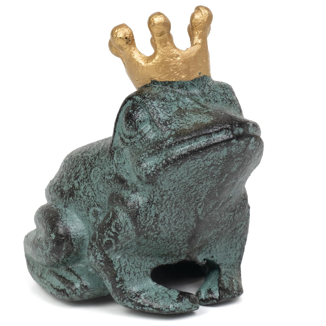 Moritz Deko Figur Frosch grün Garten Froschkönig Krone Märchen Schlüsselversteck für draussen Gussei