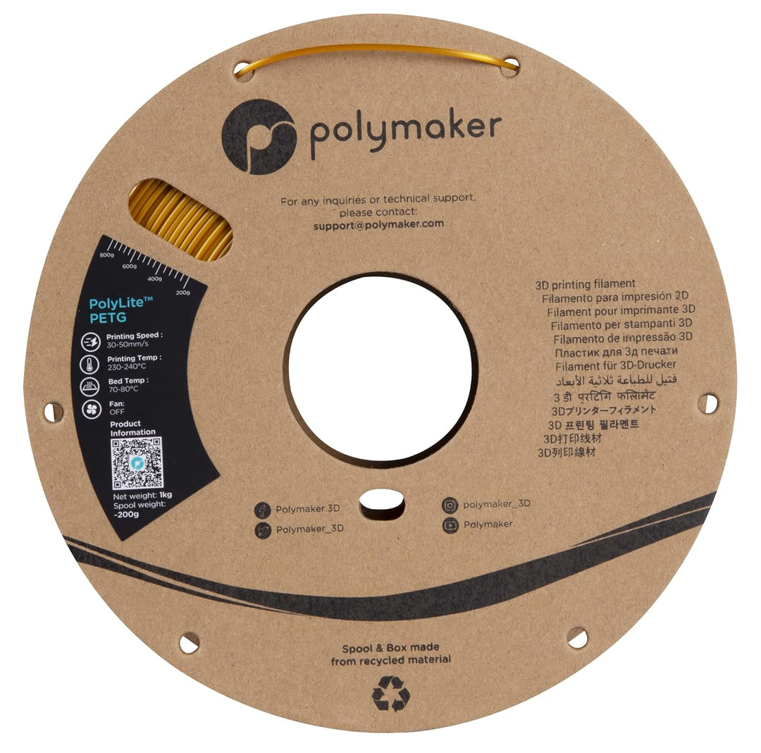 Polymaker PolyLite PETG Gold - 1,75mm - 1kg 1 kg Petg Gold (Hex Code: #Cc8a00), 1 kg Petg Gold (Hex