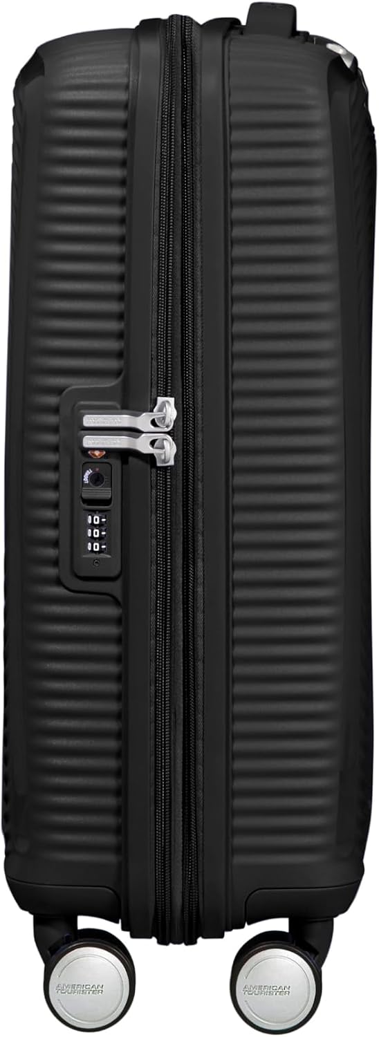 American Tourister Soundbox - Spinner S Erweiterbar Handgepäck, 55 cm, 41 L, Schwarz (Bass Black) Sc