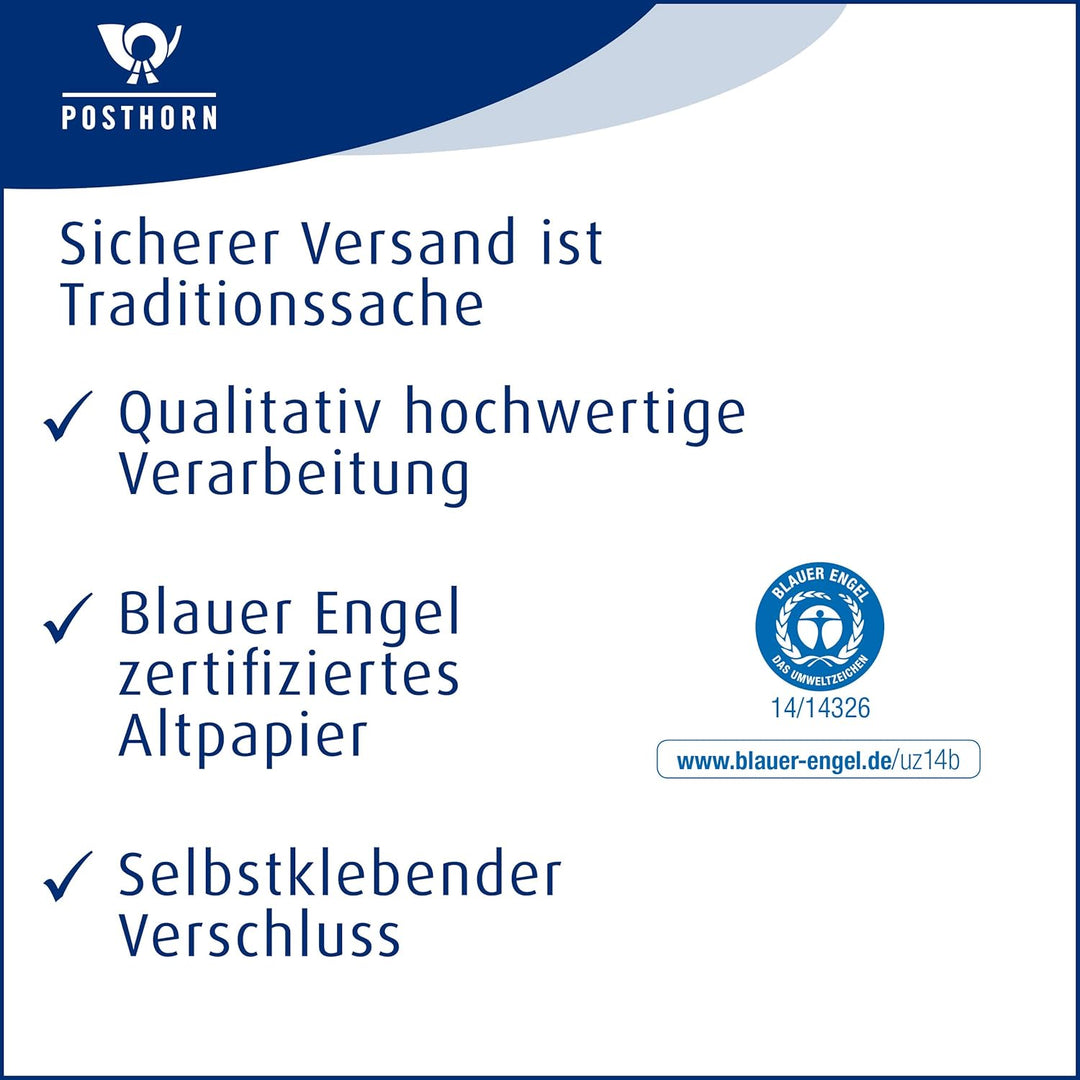 POSTHORN Briefumschlag DIN lang (1000 Stück), Briefumschlag ohne Fenster und mit selbstklebender Dop