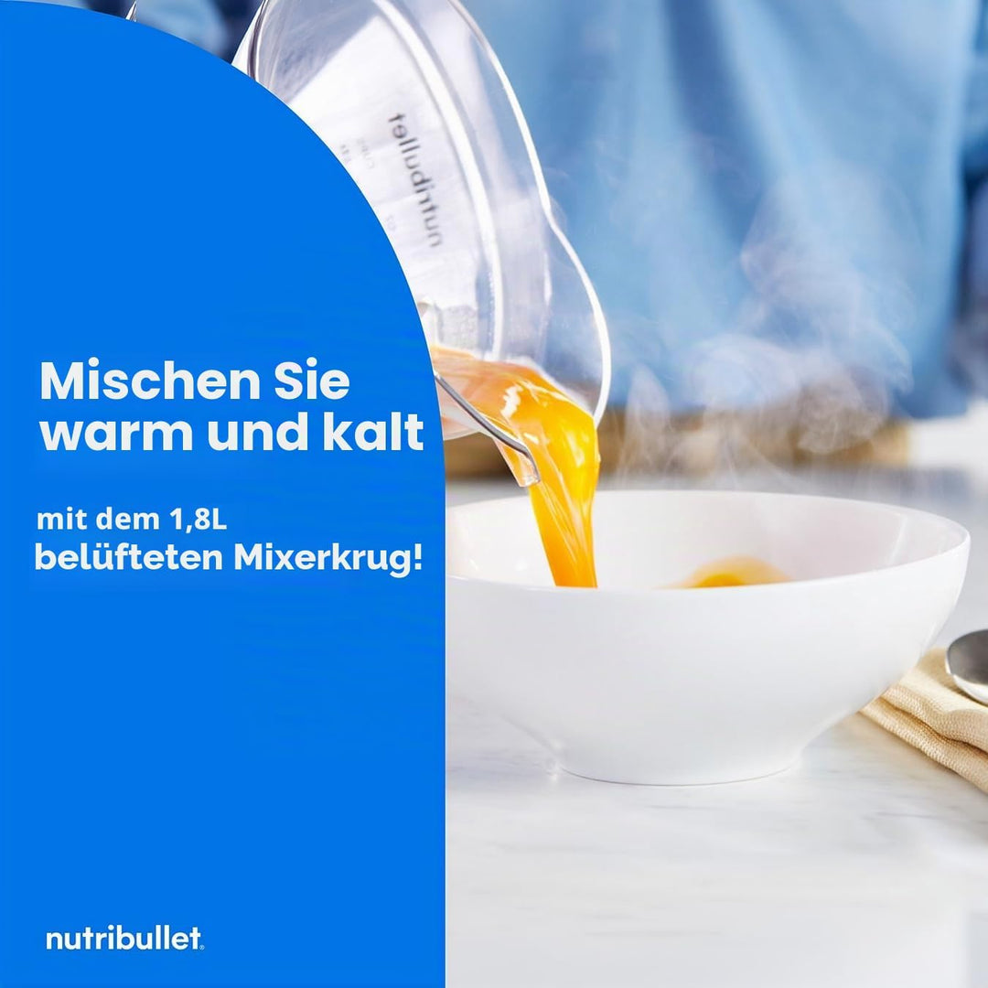 Nutribullet Combo Heiss- und Kaltmixer in Anthrazitgrau – Enthält eine leistungsstarke Basis mit 120