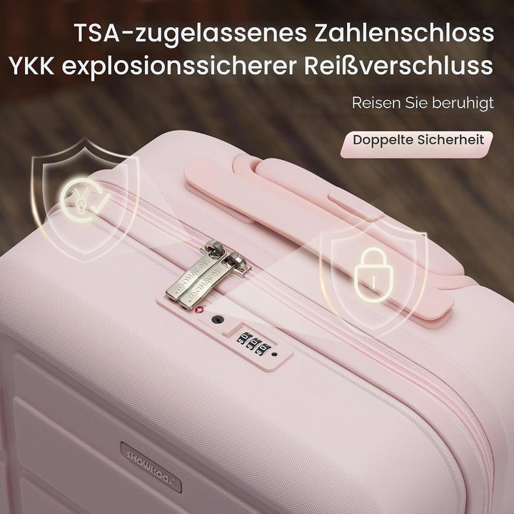SHOWKOO Kofferset 3 Teilig Hartschale Leicht ABS+PC Erweiterbar Reisekoffer Haltbar Trolley Handgepä