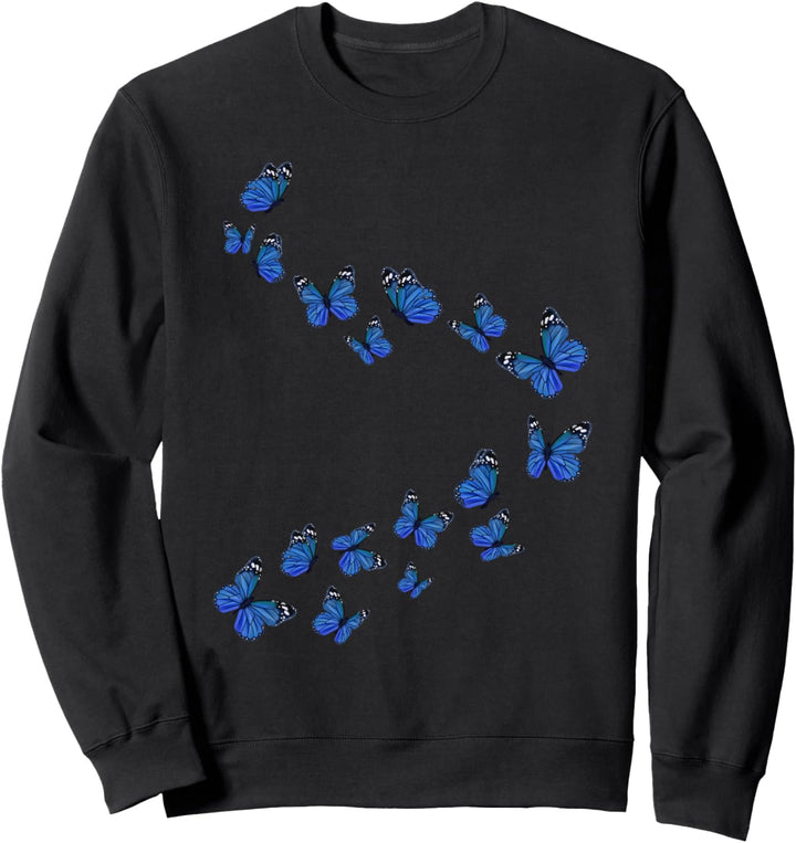 Mädchen Schöne Schmetterling Blaue Schmetterlinge Sweatshirt
