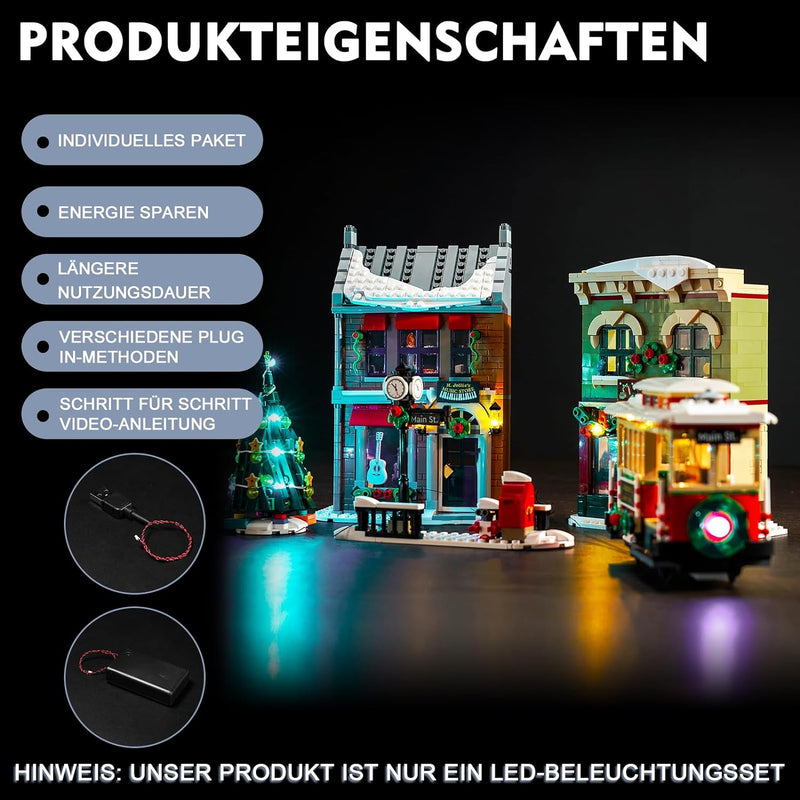 Led Licht Set für Lego 10308 Holiday Main Street (Kein Lego), Dekorationsbeleuchtungsset für Lego Ho