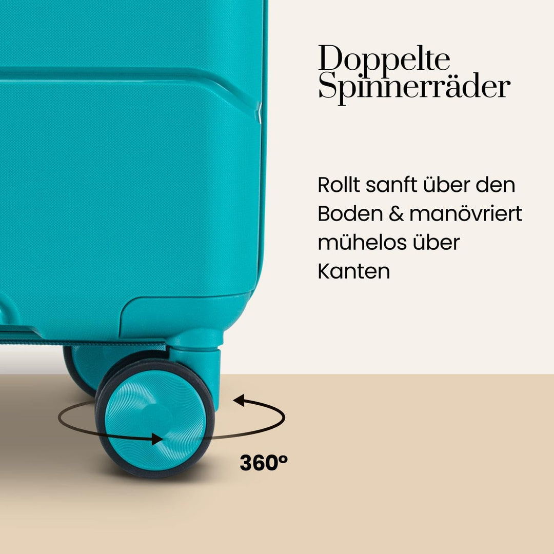 Urban Adventurer Reisekoffer 79L – Grün – Trolley mittelgross Hartschale mit Zahlenschloss & 4 Rolle