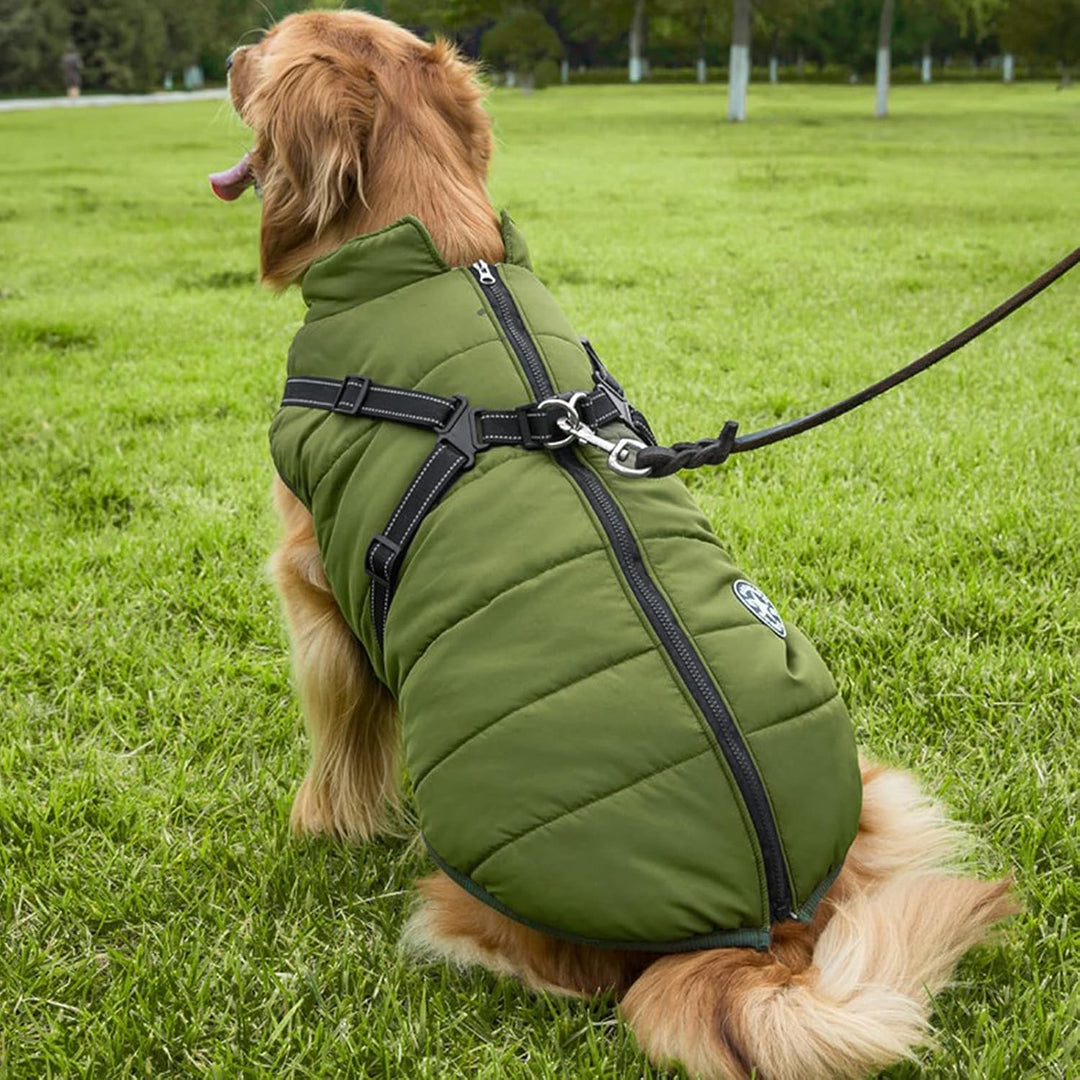 Aiboria Hundejacken für den Winter Winddicht Wasserdicht 2 in 1 Outfit Kaltwettermantel Hundewesteng
