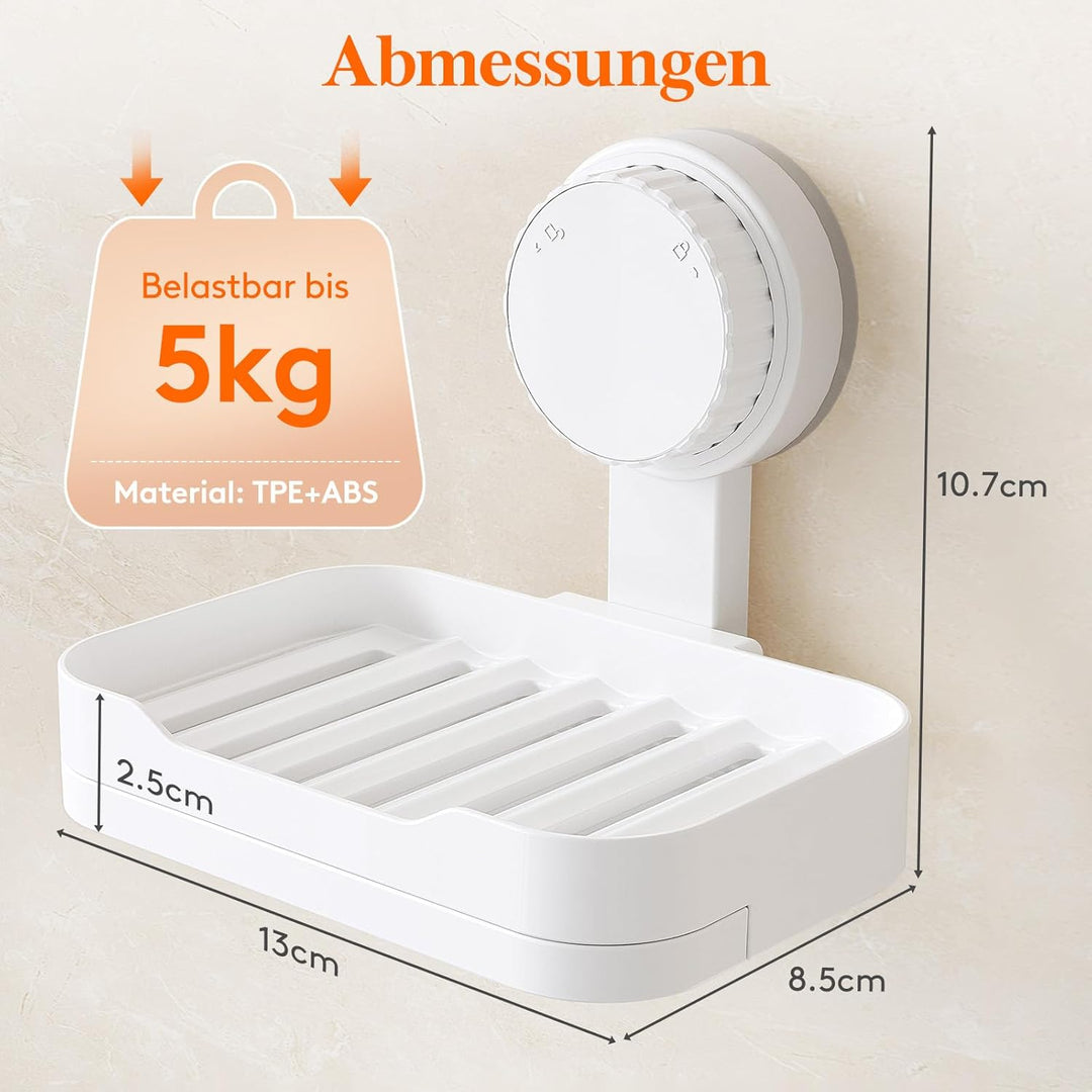 Lifewit Seifenschale Saugnapf für Dusche, Seifenschale mit ablauf, Kunststoff Seifenhalter Ohne Bohr