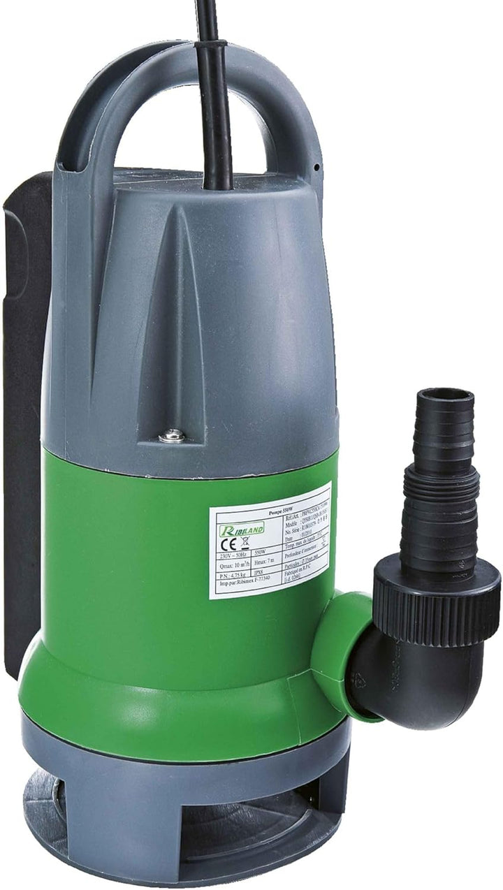 RIBILAND 988 Tauchpumpe mit integriertem Schwimmerschalter, 550 W
