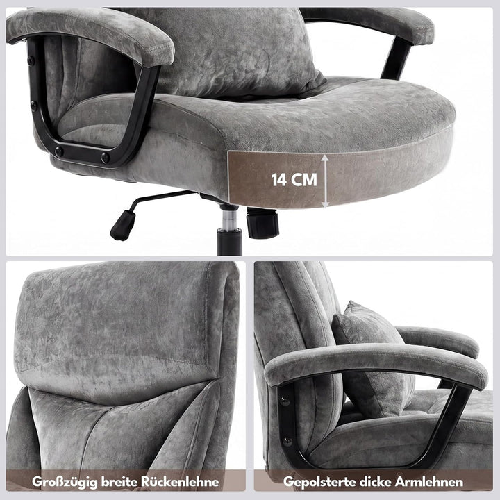 Ergonomischer Bürostuhl 200KG Schreibtischstuhl mit 4-stufiger Gasdruckfeder, Hoher Rückenlehne und