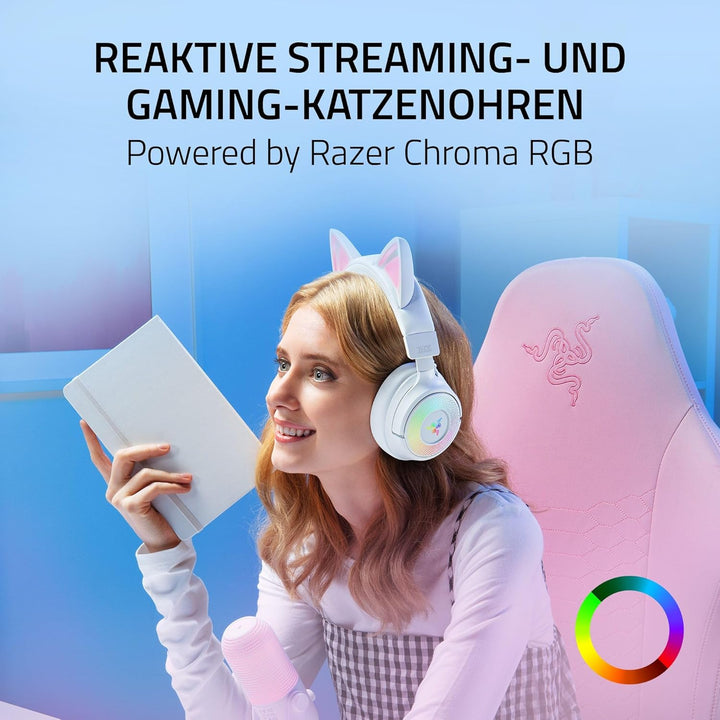 Razer Kraken Kitty V3 Pro - Kabelloses RGB-Kitty-Headset für Gaming - Reaktive Streaming-Katzenohren
