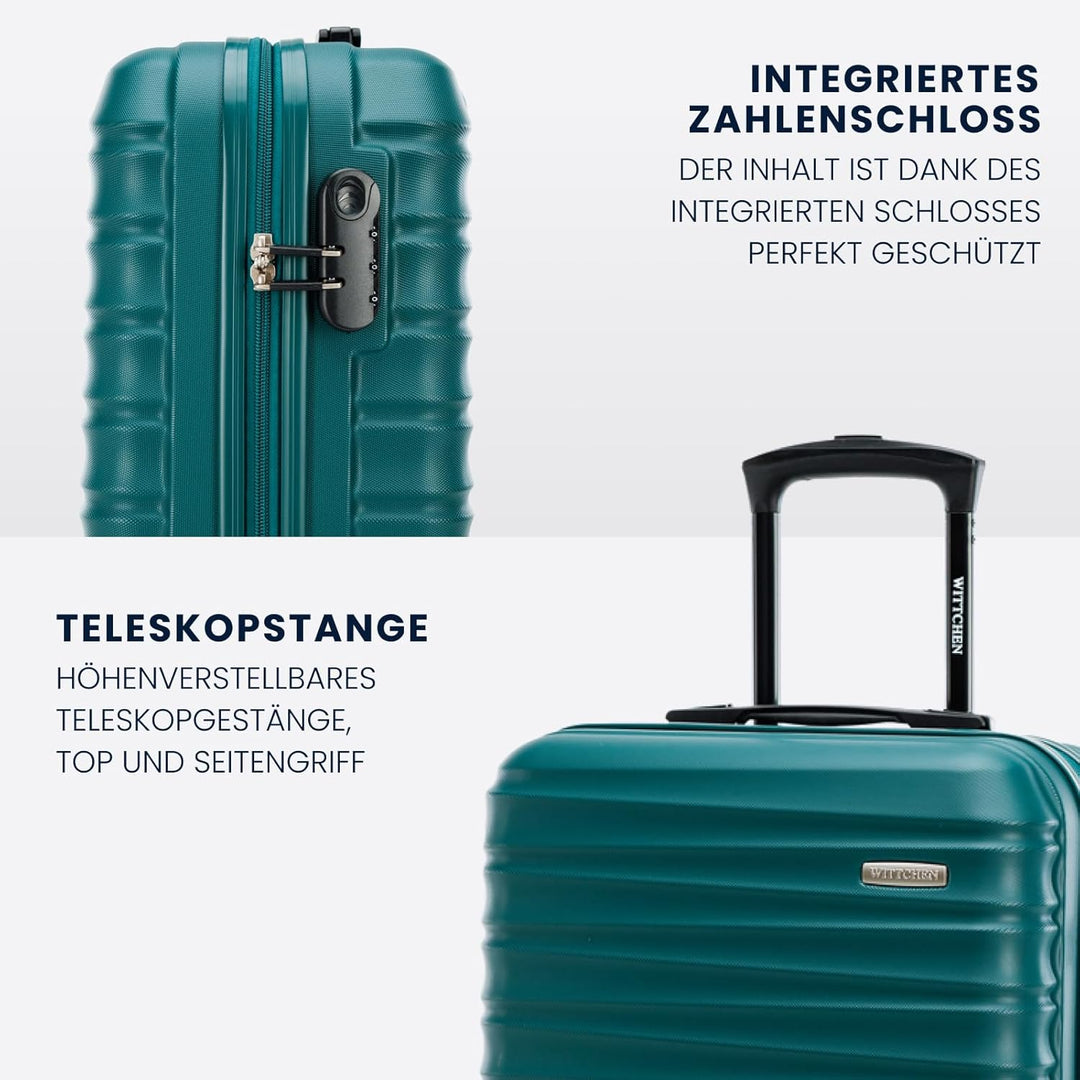 WITTCHEN Reisekoffer 3er Koffer-Set Rollkoffer Trolley Handgepäck Reisekofferset Gepäckset Hartschal