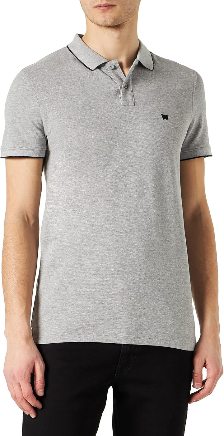 Wrangler Herren Polo Shirt L Grau, L Grau