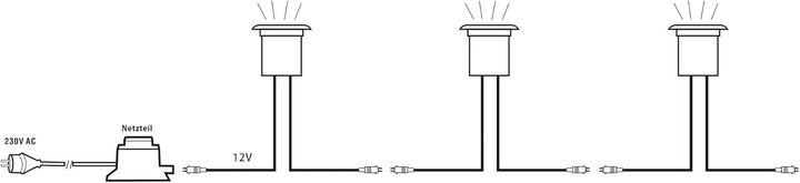 VBLED LED Bodeneinbaustrahler 12V AC mit 5W LED Leuchtmittel Warmweiss