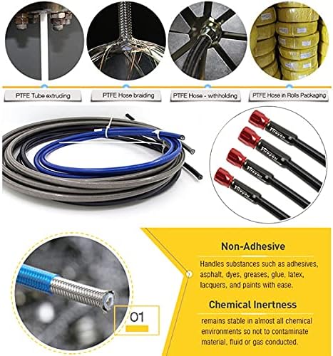 Fireyouracing Motorrad-Bremsschlauch, geflochten, 400–2400 mm, AN3, hydraulisches Kupplungsrohr, Öl-