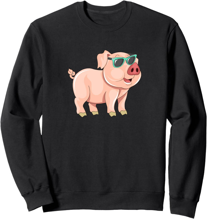 Kühles Schwein Mit Sonnenbrille Sweatshirt