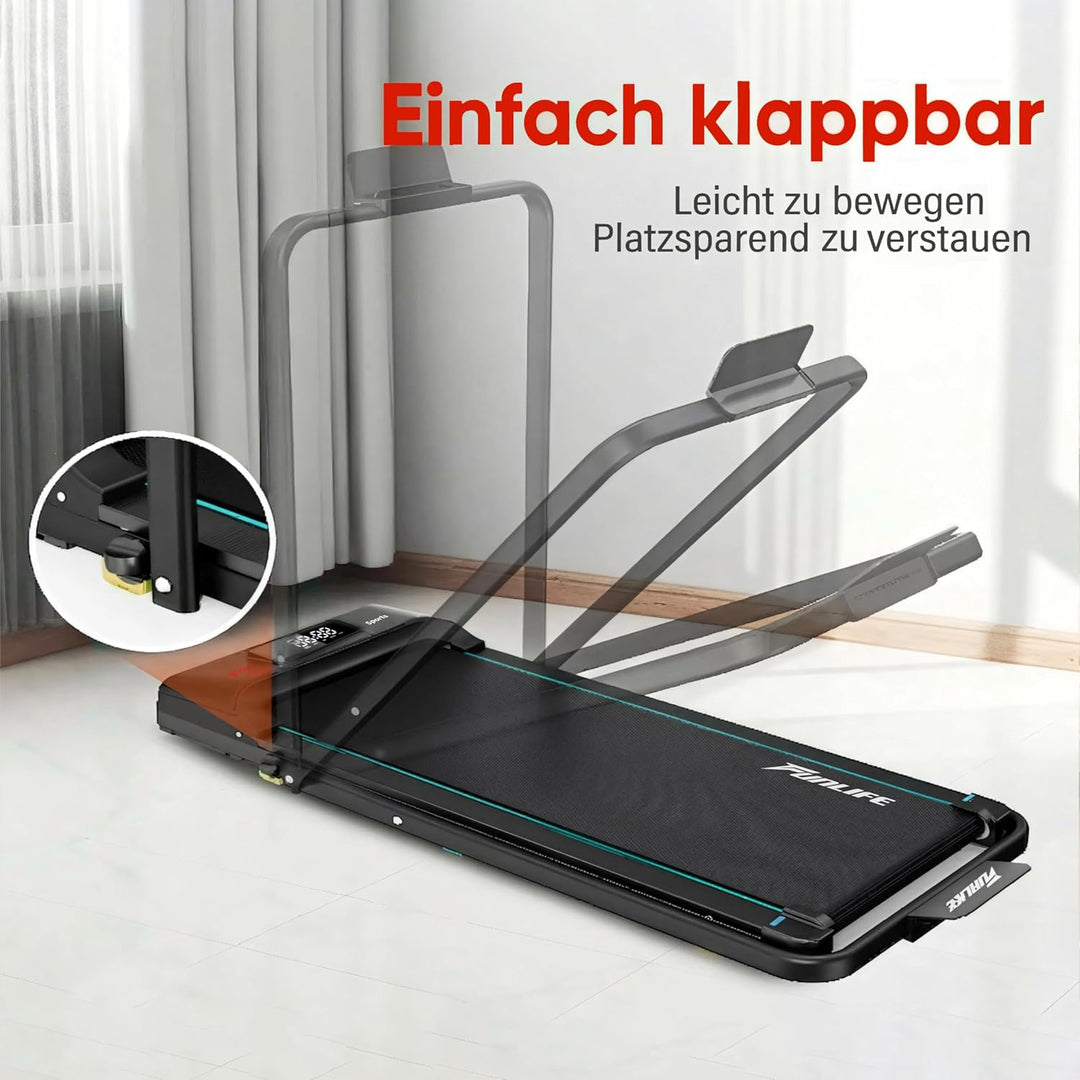 FunLife F1 Untertisch Walking Pad – 3 in 1 mini Laufband klappbar mit Haltegriff, stark, leise & kom
