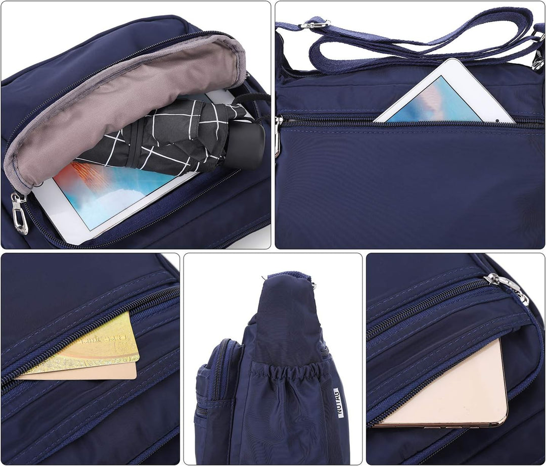 NOTAG Umhängetasche Damen, Grosse Kapazität Wasserdicht Nylon Crossbody Bag Damen Leichte Multi-Tasc