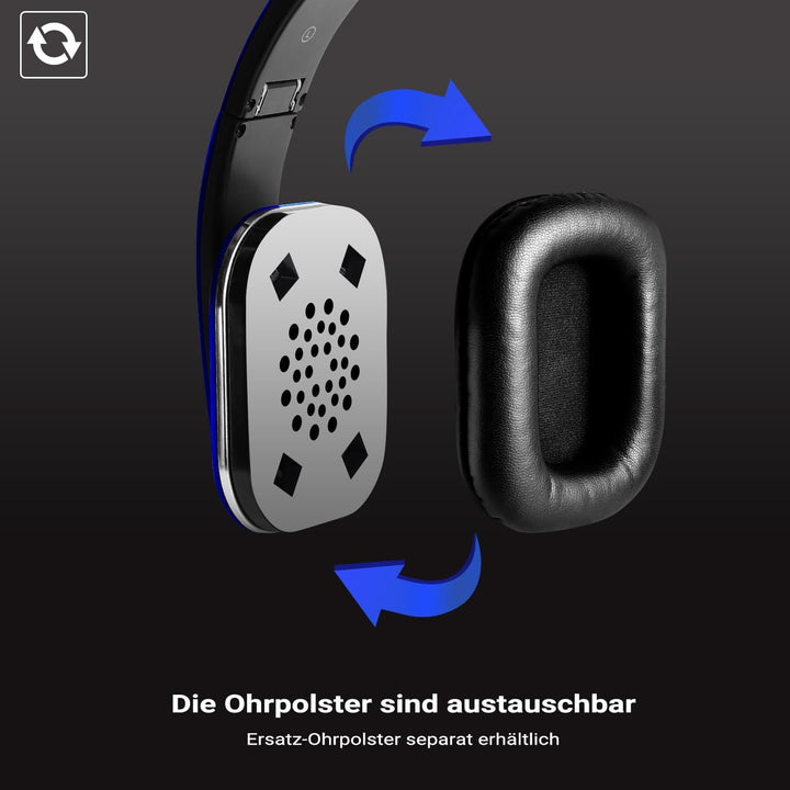 August EP650 - Bluetooth Kopfhörer v4.2 NFC mit aptX Low Latency - Stereo Over Ear Headphones Audio