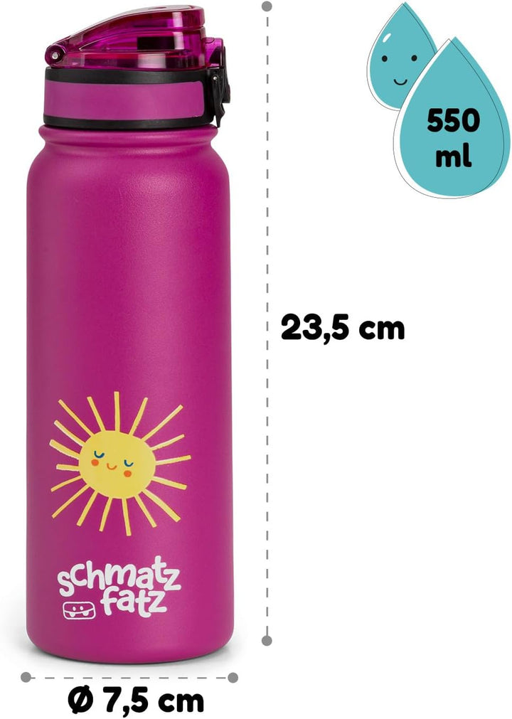 schmatzfatz Thermosflasche, Trinkflasche Kinder Auslaufsicher, 550ml Edelstahl-Trinkflasche Thermo f